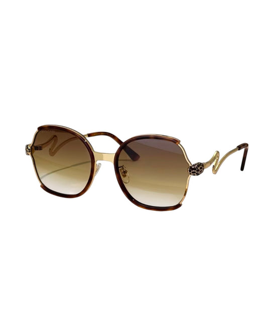 Bvlgari Serpenti Butterfly Sunglasses - Brown Tortoise & Gold Hardware