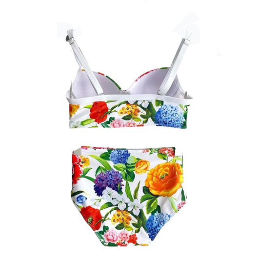 D.O.L.C.E & G.A.B.B.A.N.A Floral Print High-Waisted Two-Piece Swimwear Set