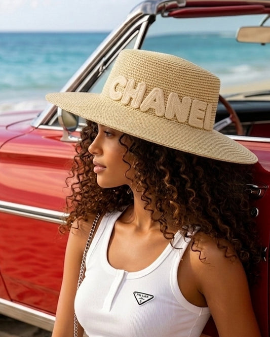 C.h.a.n.e.l Signature Straw Boater Hat – Summer Collection