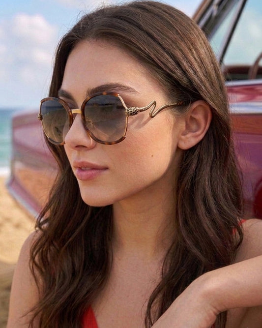 Bvlgari Serpenti Butterfly Sunglasses - Brown Tortoise & Gold Hardware