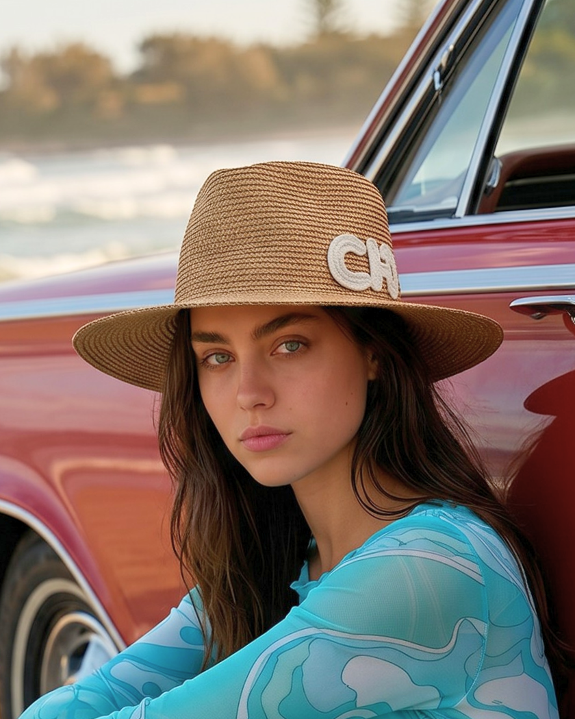 C.h.a.n.e.l Signature Straw Boater Hat – Summer Collection