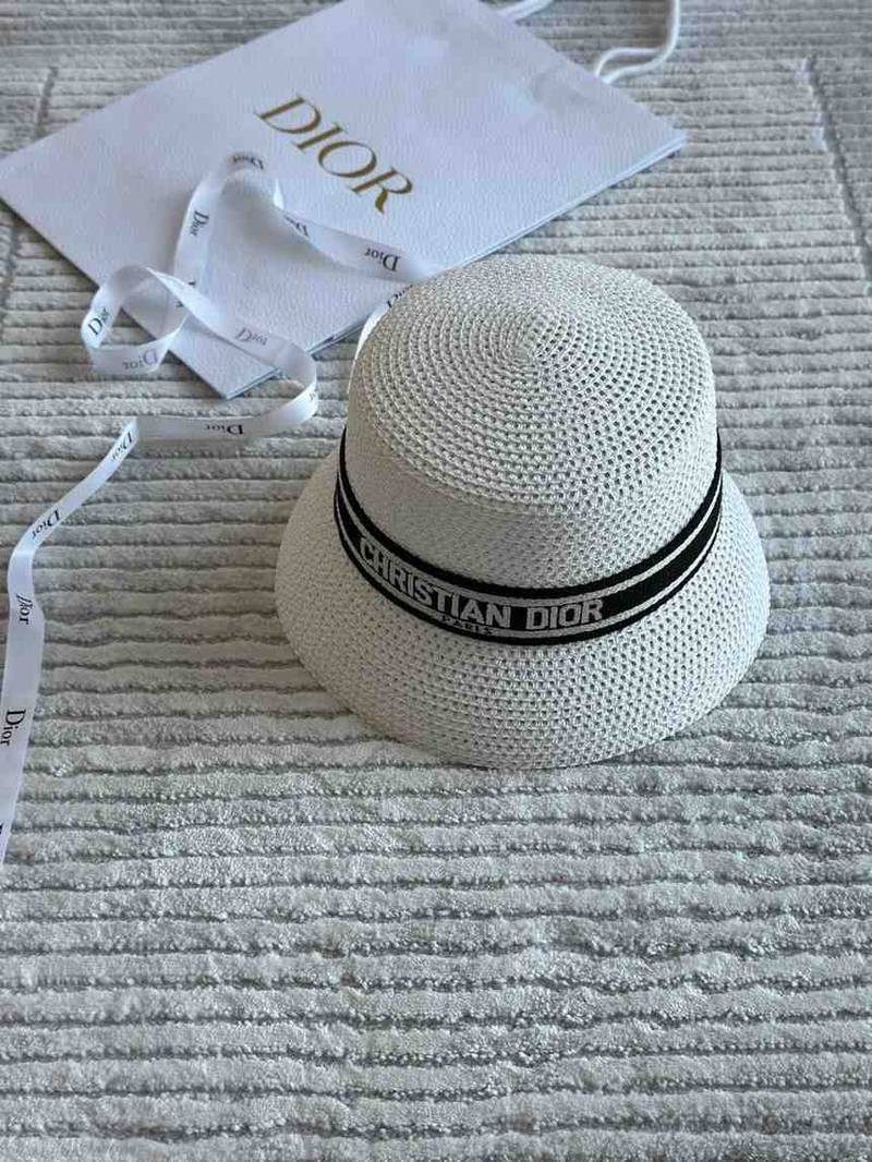 C.h.r.i.s.t.i.a.n  D.i.o.r  Signature Woven Bucket Hat - Triple Color Edition (White, Black, Beige)