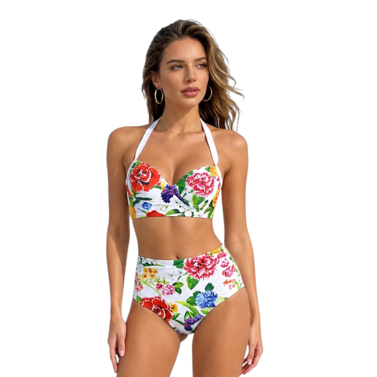 D.O.L.C.E & G.A.B.B.A.N.A Floral Print High-Waisted Two-Piece Swimwear Set
