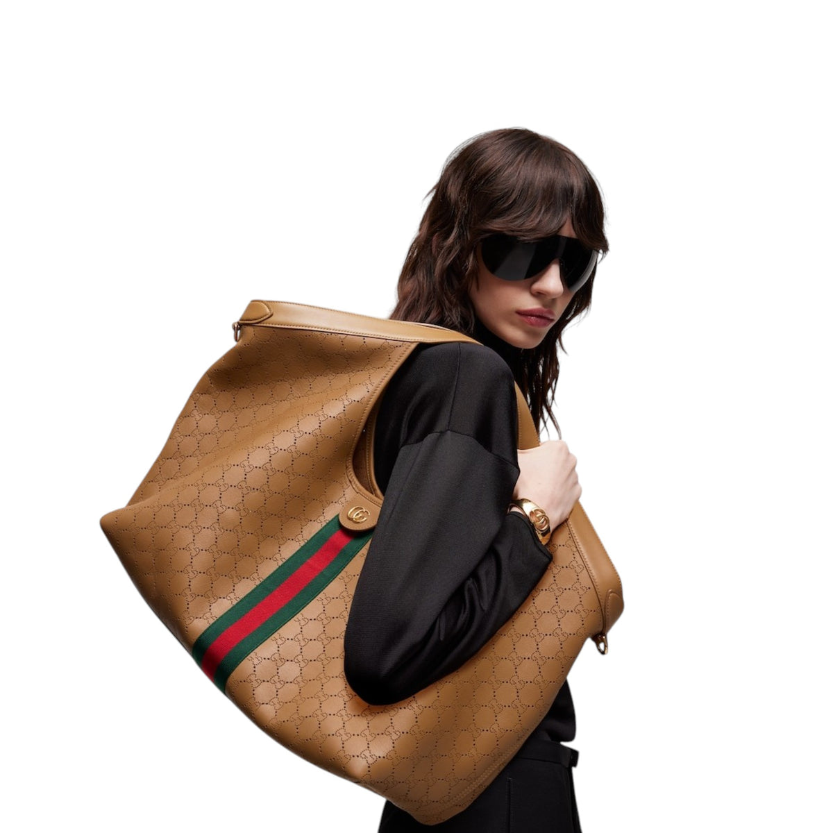G.u.c.c.i Giglio tote bag GG leather