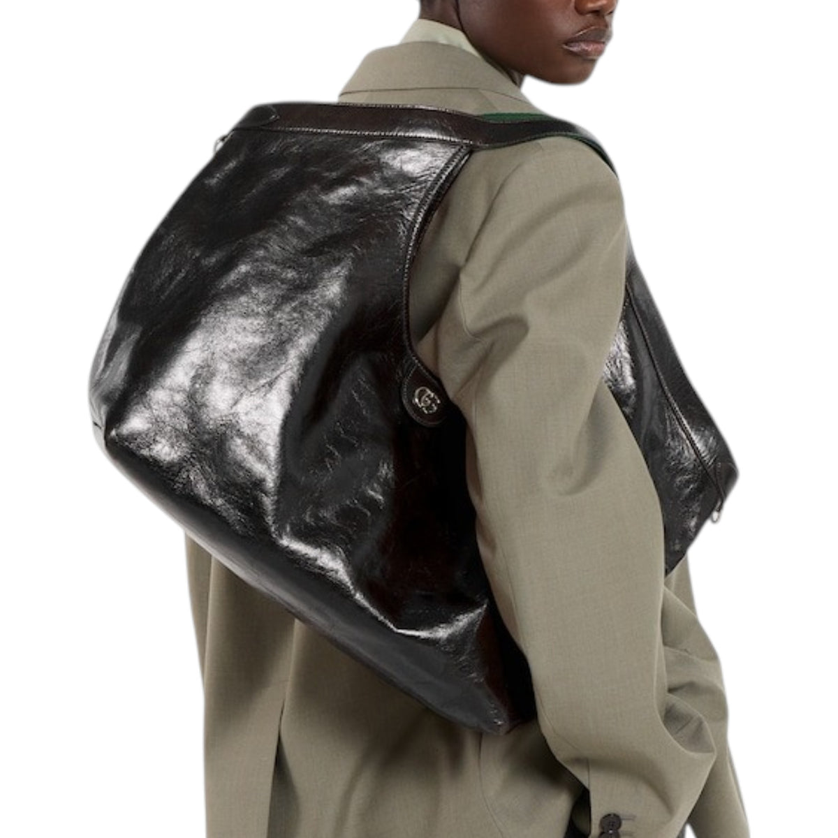 G.u.c.c.i Giglio tote bag leather Black & Brown