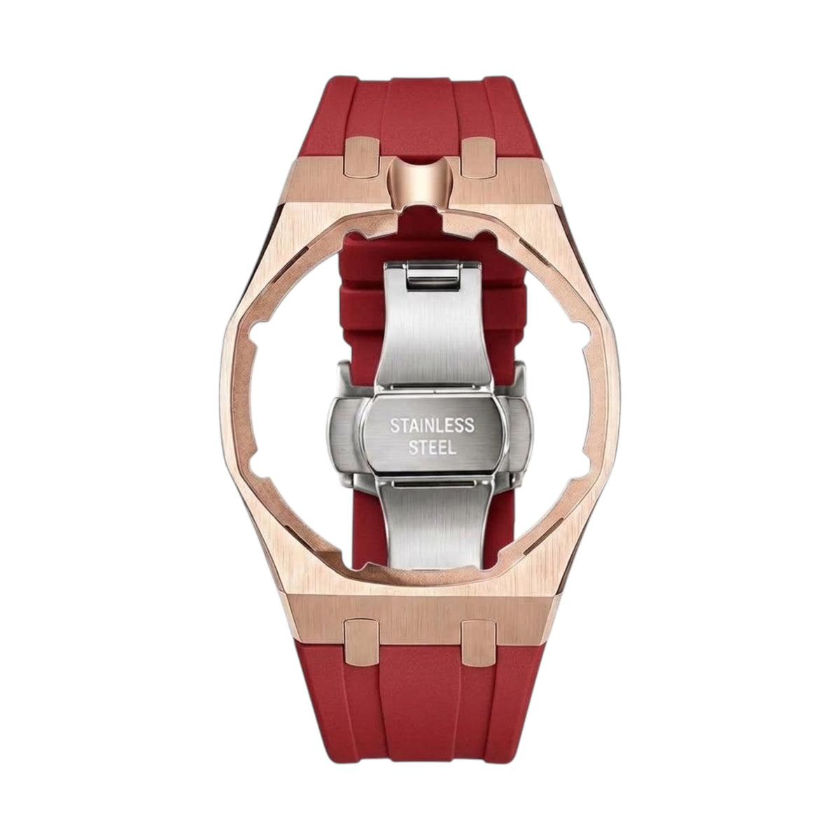 Royal Rose Gold Frame Steel & Silicone Strap