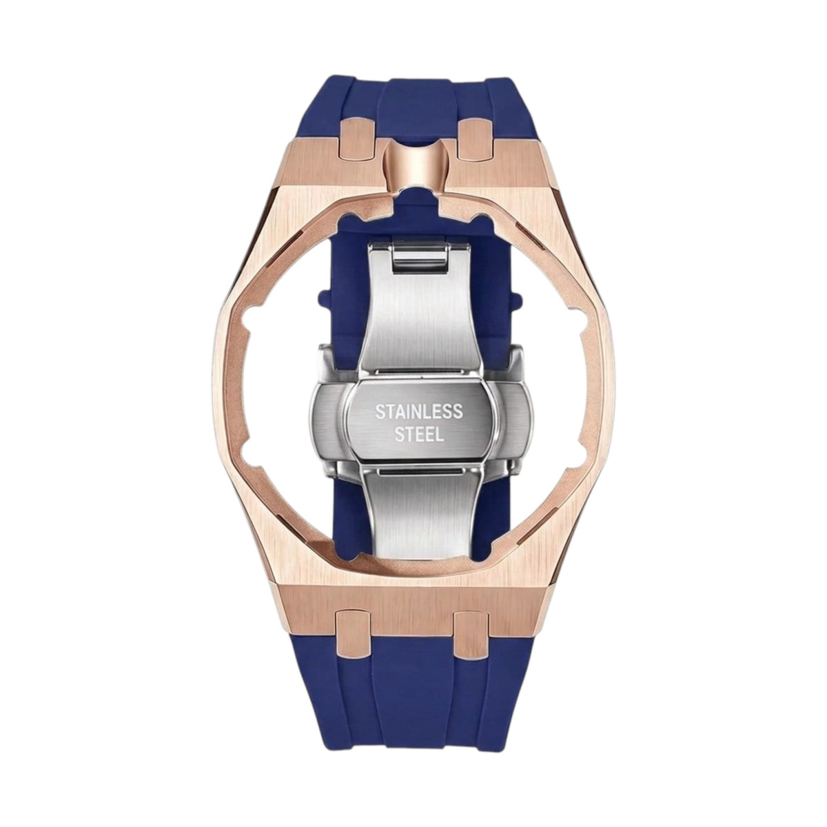 Royal Rose Gold Frame Steel & Silicone Strap