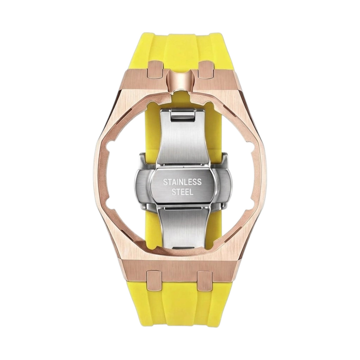 Royal Rose Gold Frame Steel & Silicone Strap