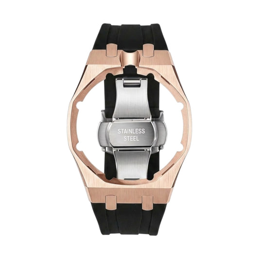 Royal Rose Gold Frame Steel & Silicone Strap