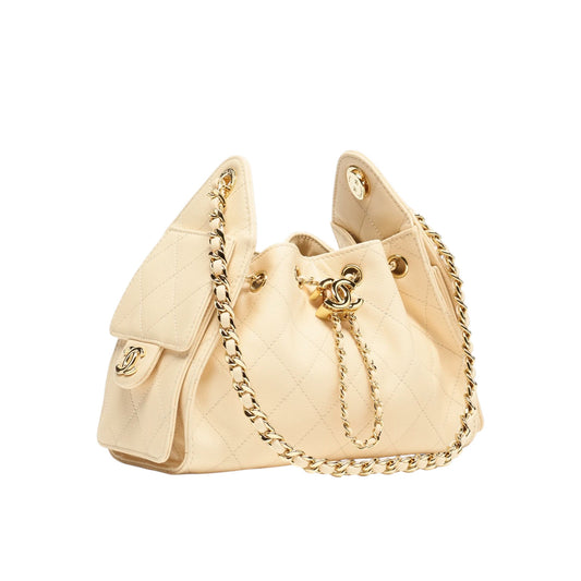 C.H.A.N.E.L 25  Handbag Ecru
