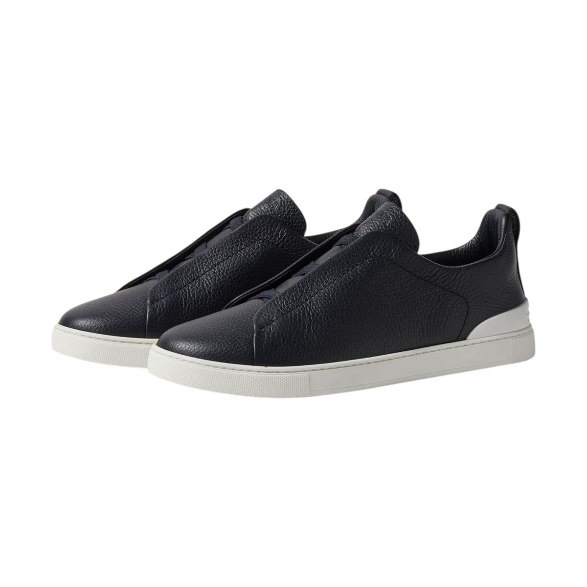 Navy Blue Leather Triple Stitch™ Sneakers