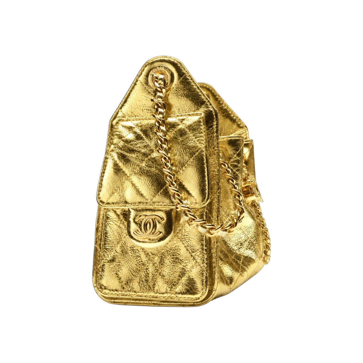 C.H.A.N.E.L 25 Metallic Calfskin & Gold-Tone Metal Gold