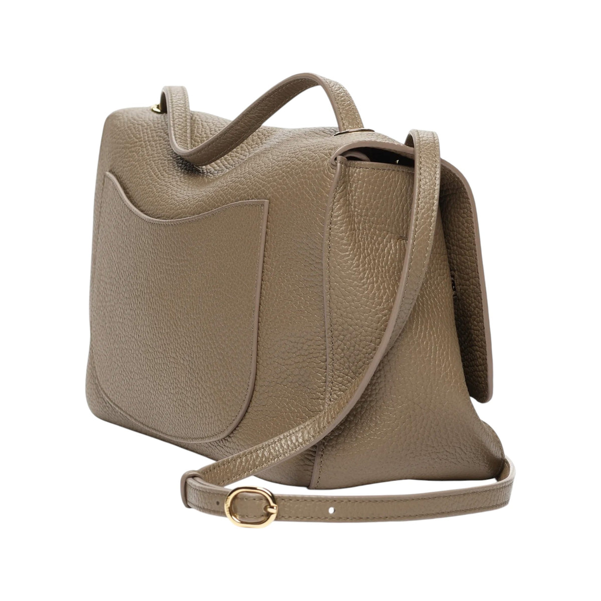 C.H.A.N.E.L Maxi Flap bag   Grained Calfskin & Gold & Silver-Tone Metal  Dark Khaki