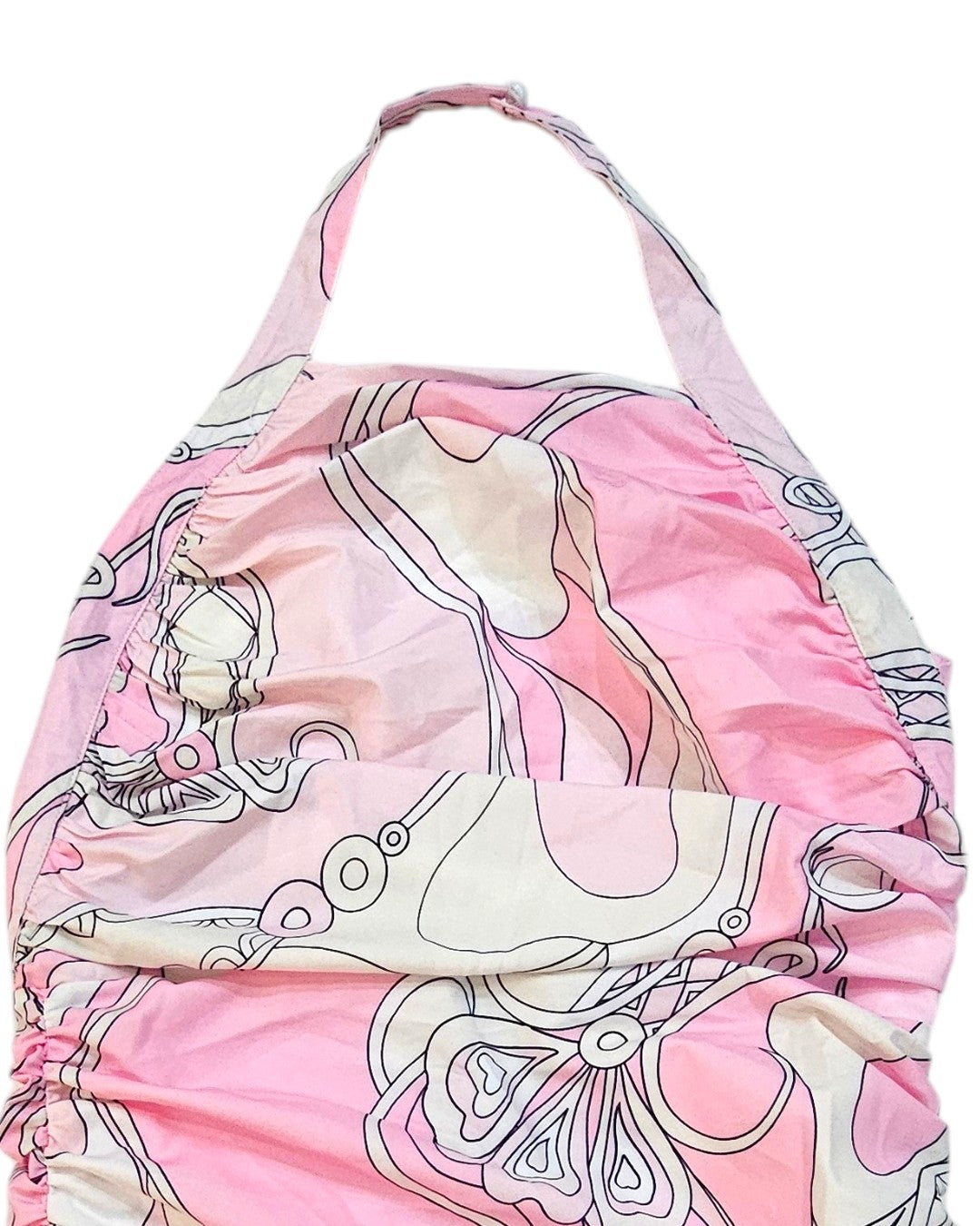 P.U.C.C.I Orchidee Print Ramie Balloon Mini Dress