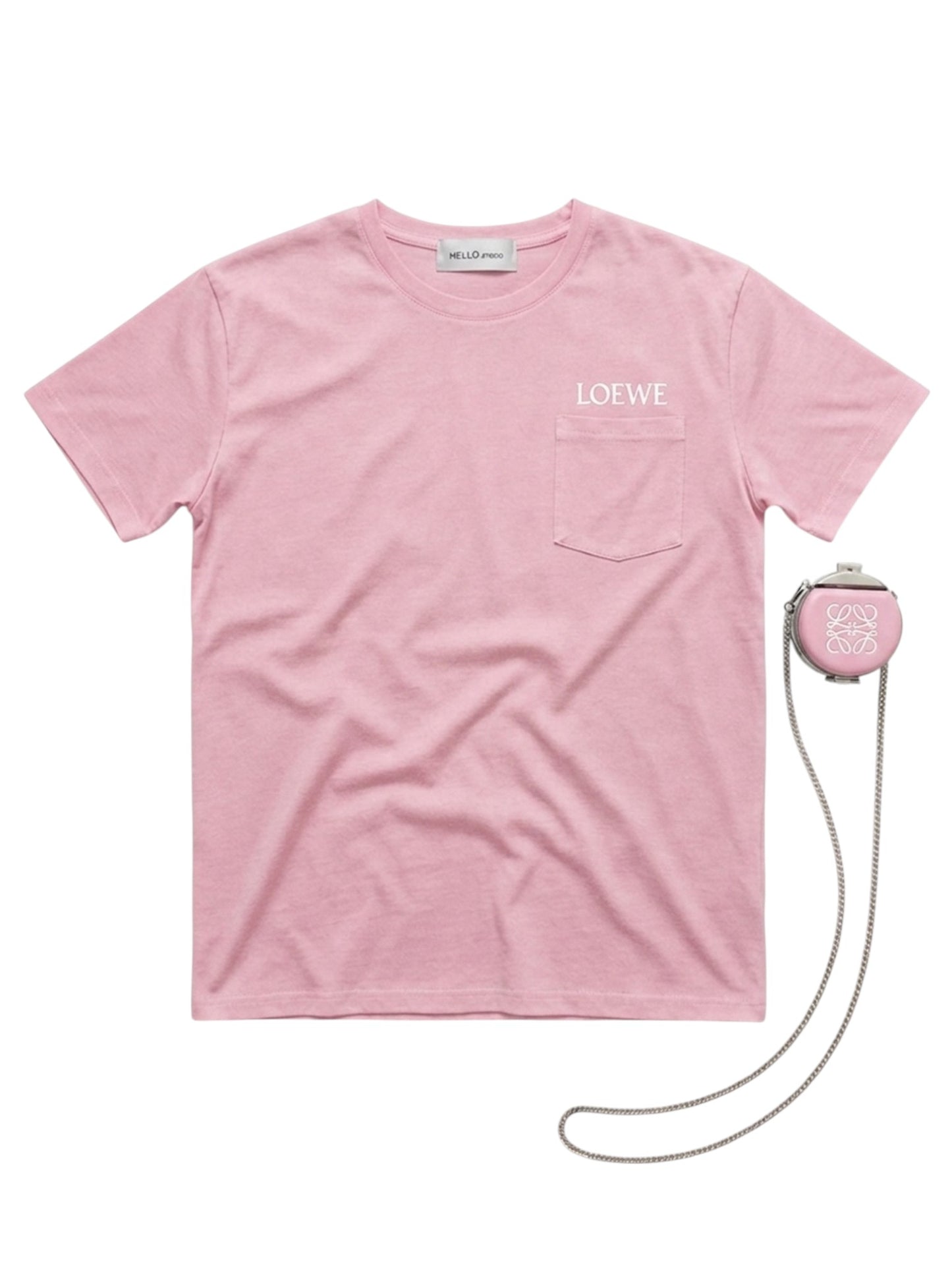 Oversized Light Pink T-Shirt with Detachable Mini Crossbody Bag – Hello Studio x L.O.E.W.E Edition