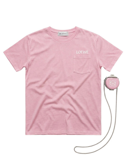 Oversized Light Pink T-Shirt with Detachable Mini Crossbody Bag – Hello Studio x LOEWE Edition