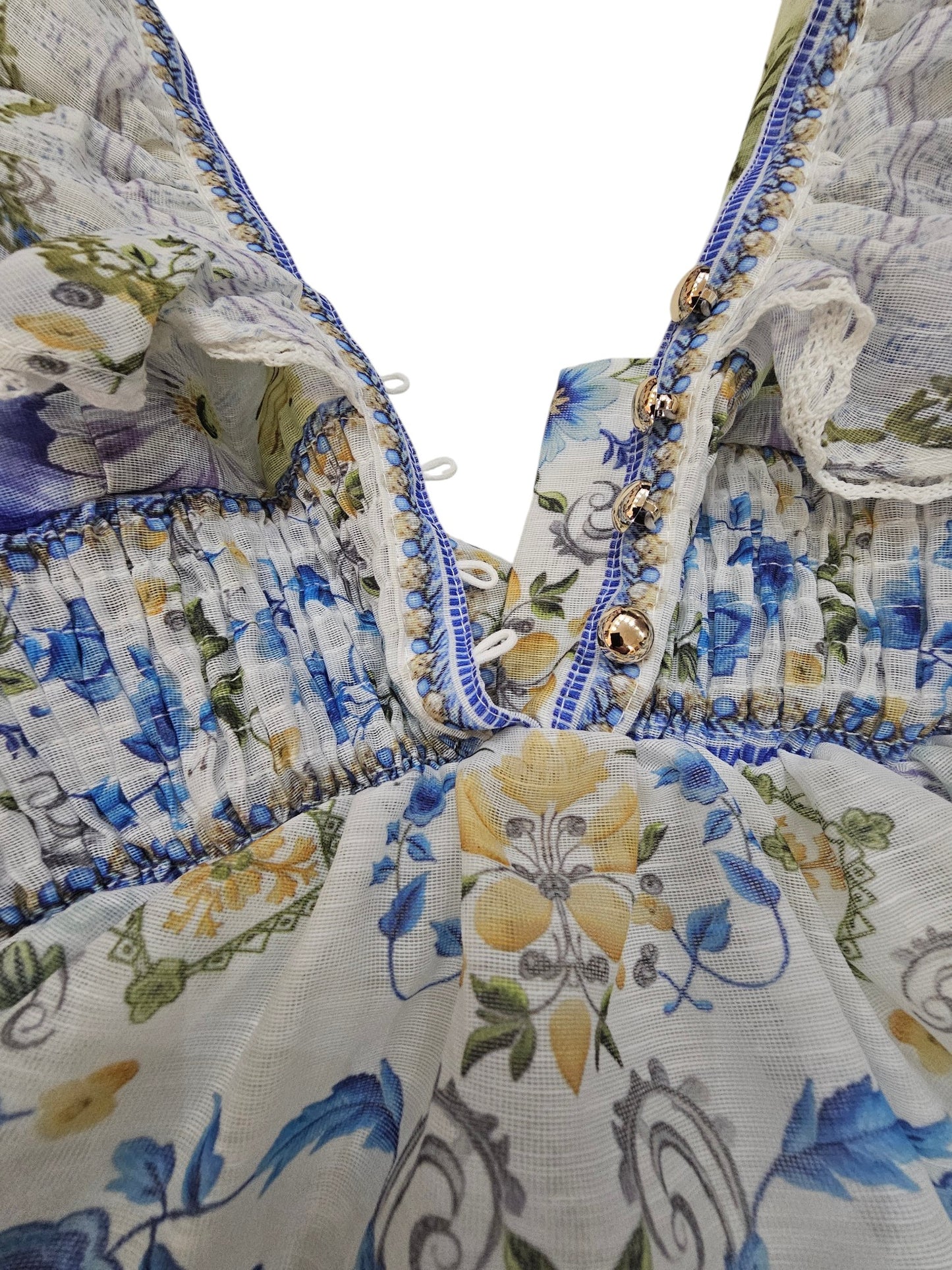 Z.I.M.M.E.R.M.A.N.N Floral Ruffle Mini Dress with Open Back Tie