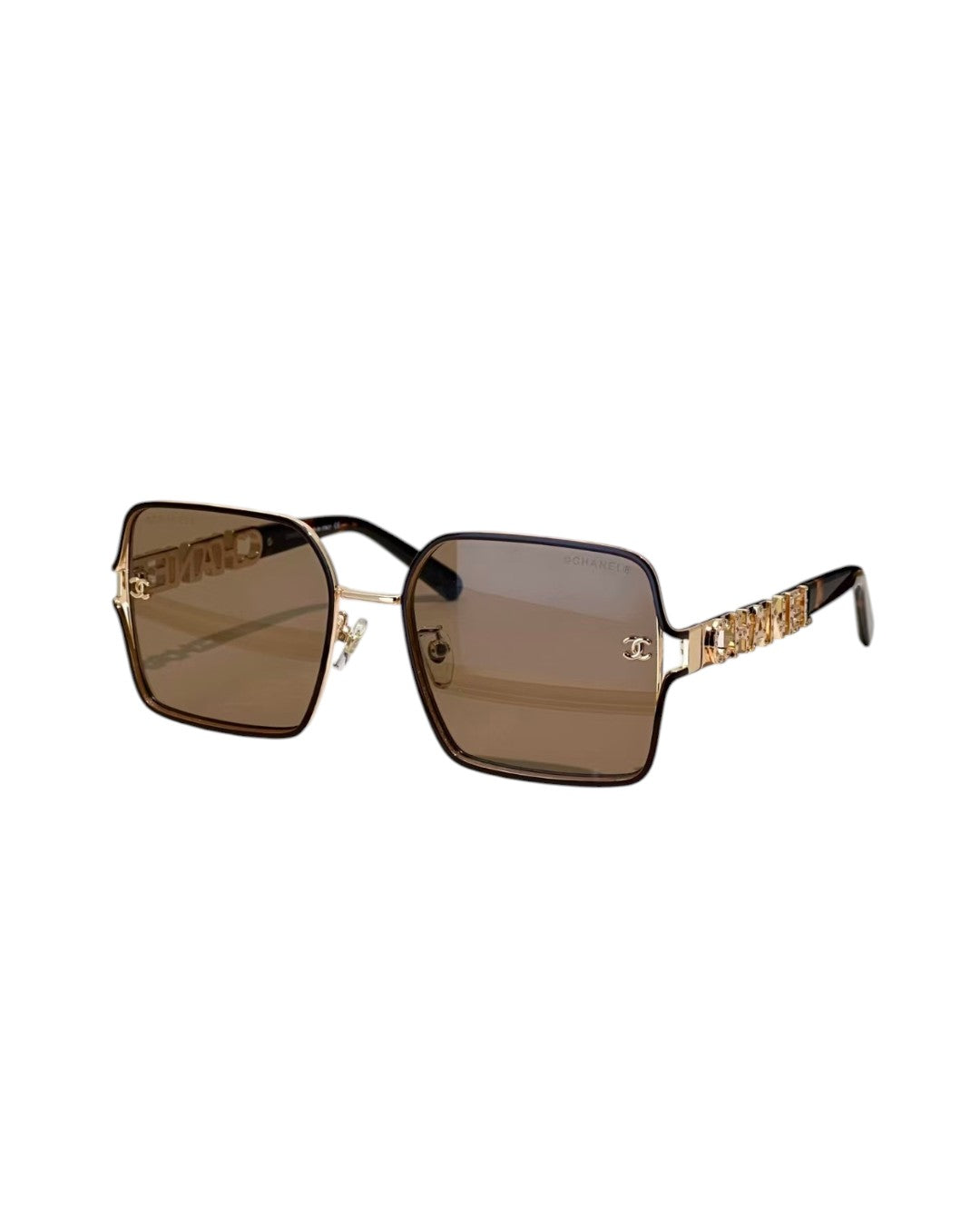 C H A N E L Square Sunglasses – Gold & Tortoise with Brown Gradient Lenses
