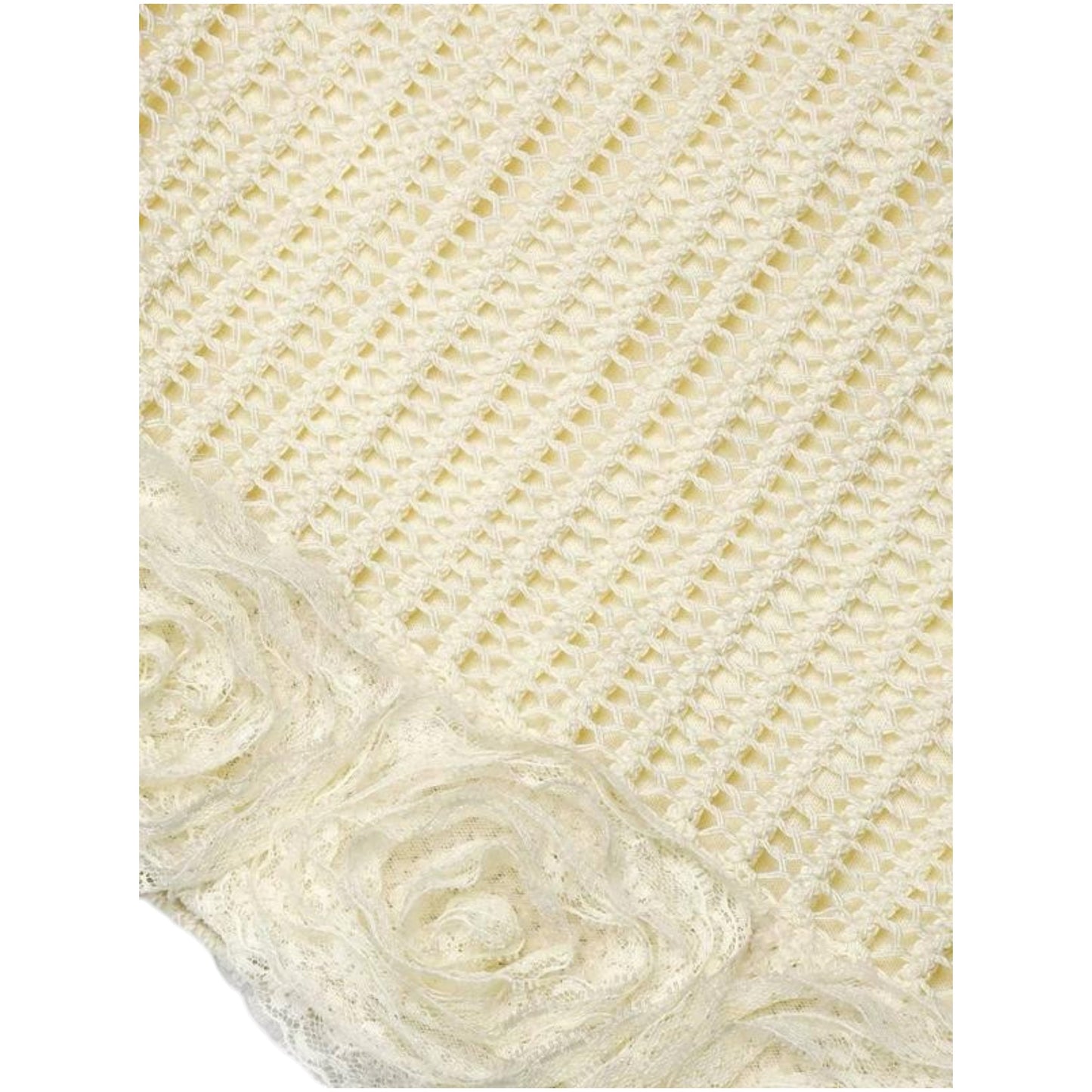 S . e . l . f - P . o . r . t . r . a . i . t |  Crochet Flower Knit Top & Mini Skirt ( Yellow & Cream )