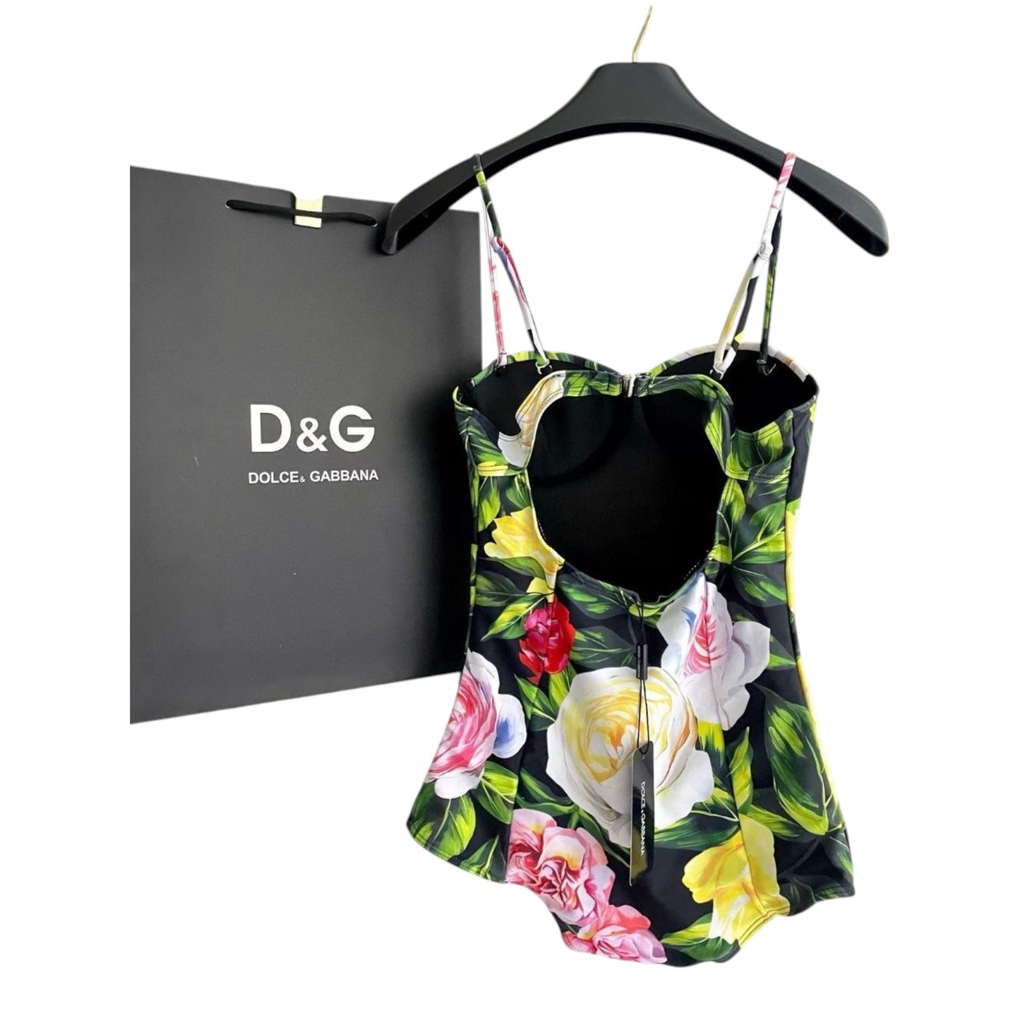D·O·L·C·E & G·A·B·B·A·N·A | Peony and Rose Print Balconette One-Piece Swimsuit