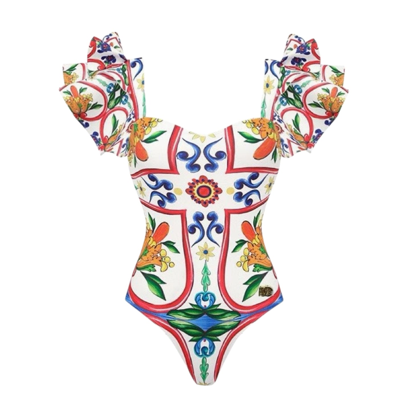 D·O·L·C·E & G·A·B·B·A·N·A Majolica Print Canvas and Leather Tote Bag