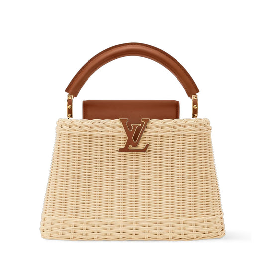 L.o.u.i.s V.u.i.t.t.o.n | Capucines BB Rattan Top Handle Bag – Tan
