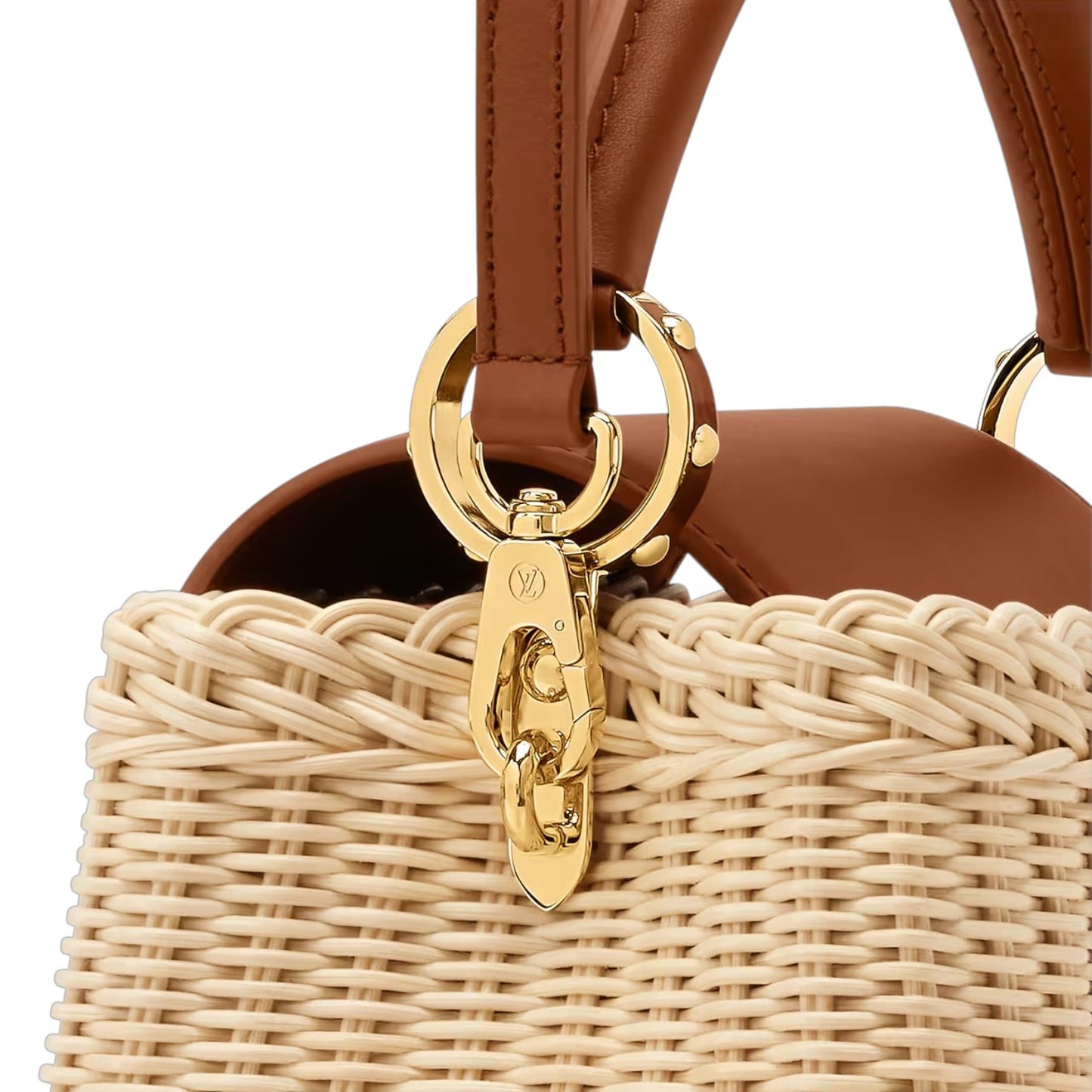 L.o.u.i.s V.u.i.t.t.o.n | Capucines BB Rattan Top Handle Bag – Tan