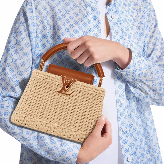 L.o.u.i.s V.u.i.t.t.o.n | Capucines BB Rattan Top Handle Bag – Tan
