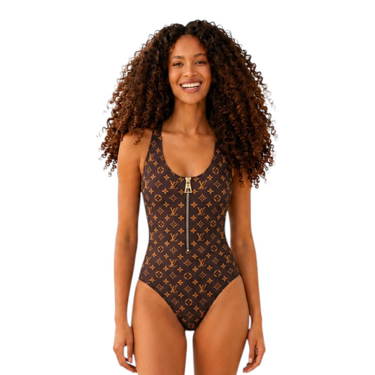 L.o.u.i.s  V.u.i.t.t.o.n  | Zip-up Monogram One-Piece Swimsuit