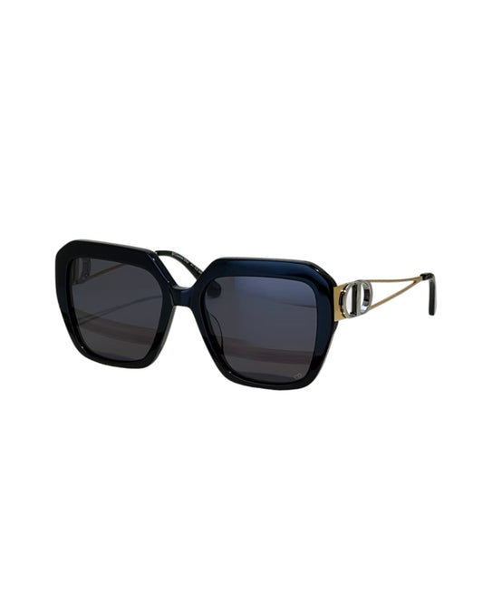 D I O R  30 Montaigne Square Sunglasses - Black Acetate with Gray Lenses