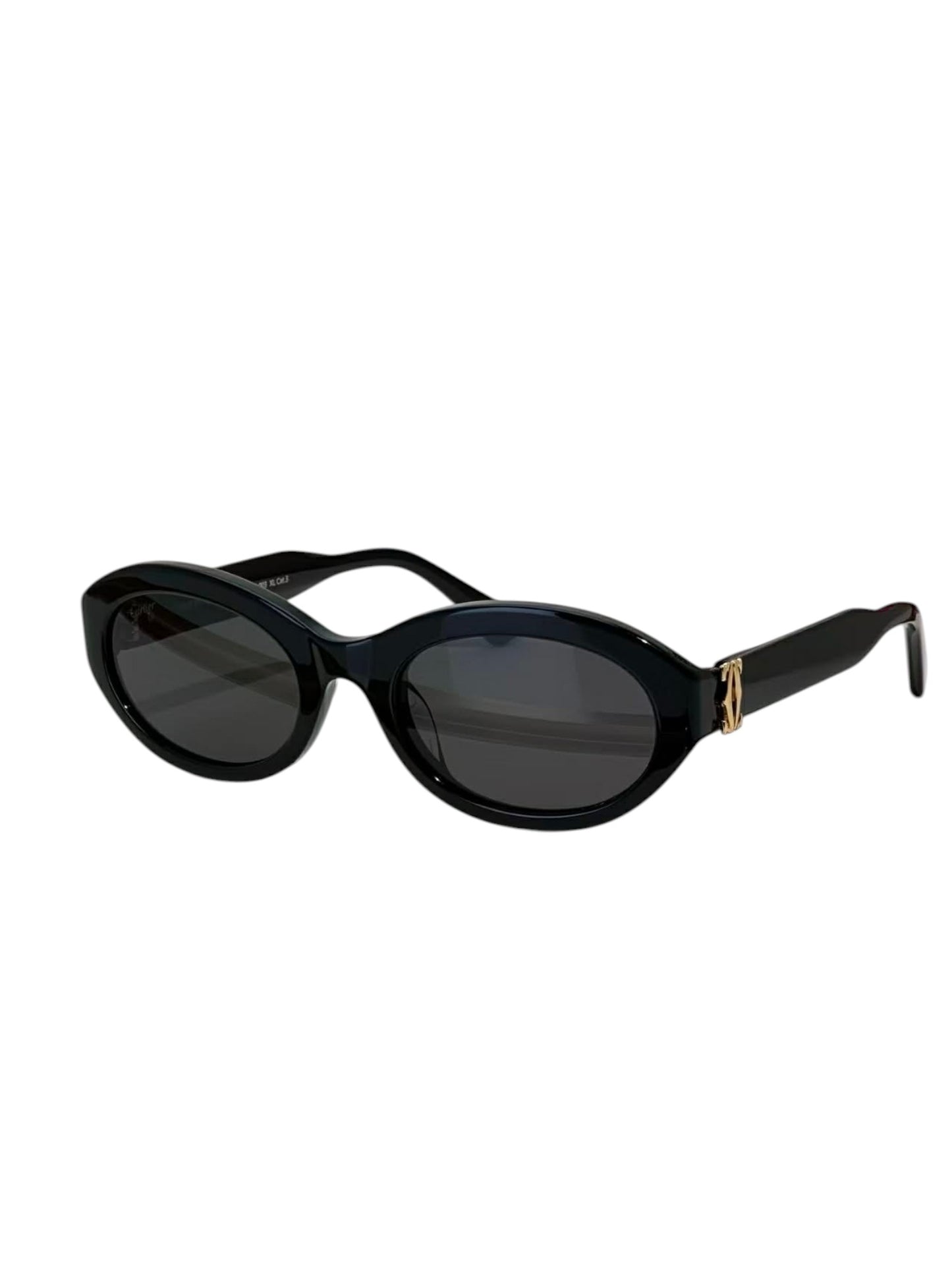 C A R T I E R CT0588S Oval Sunglasses Black / Black