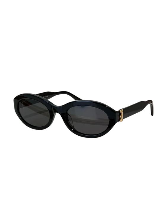 Cartier CT0588S Oval Sunglasses Black / Black