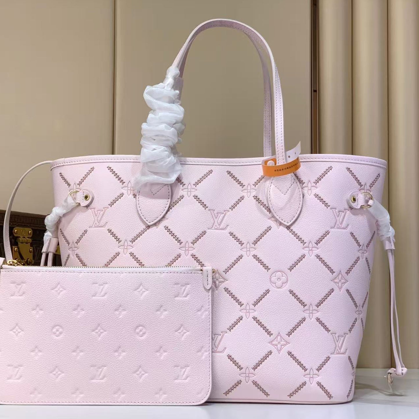 L  V | Neverfull MM | Light Bliss Couture & Hazelnut Couture Colors