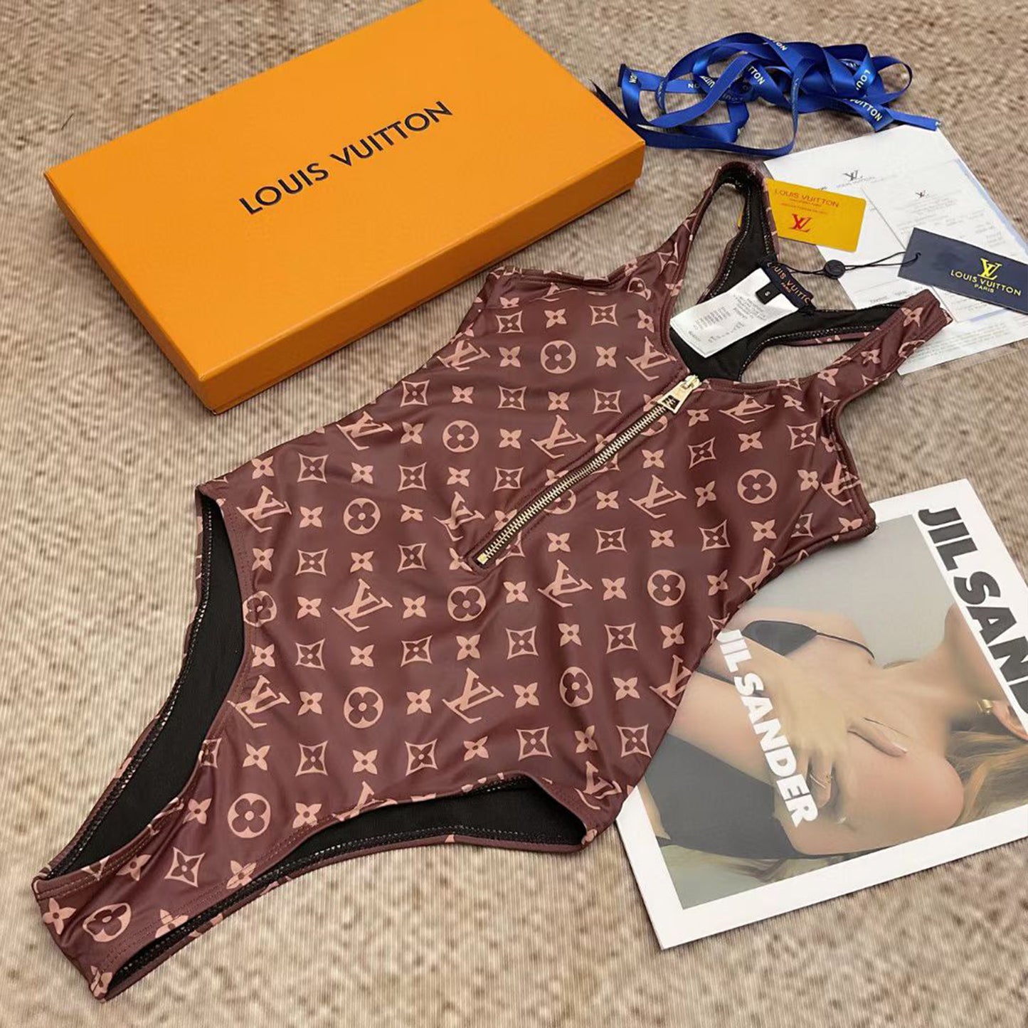 L.o.u.i.s  V.u.i.t.t.o.n  | Zip-up Monogram One-Piece Swimsuit