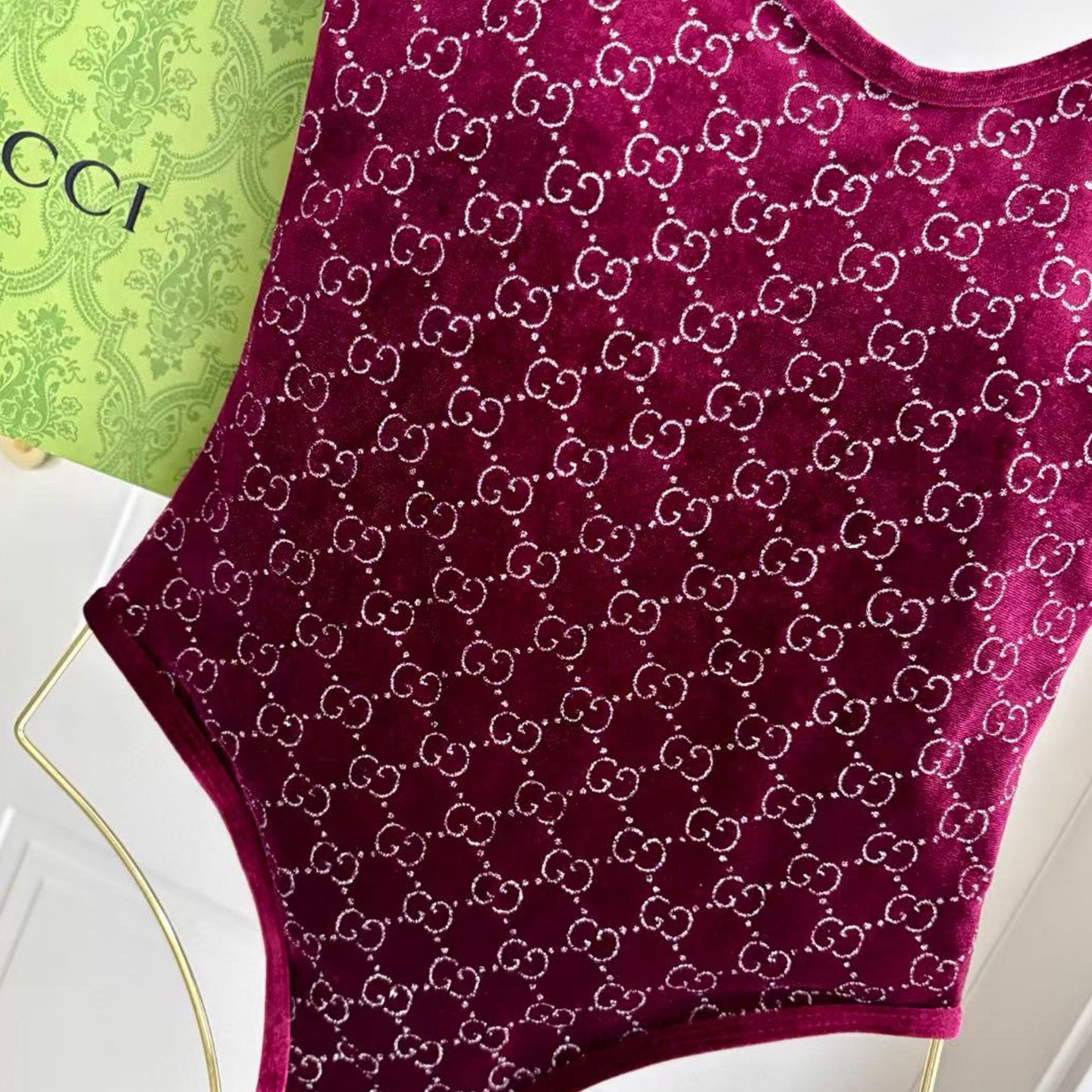 G.U.C.C.I | GG Velvet One-Piece Swimsuit