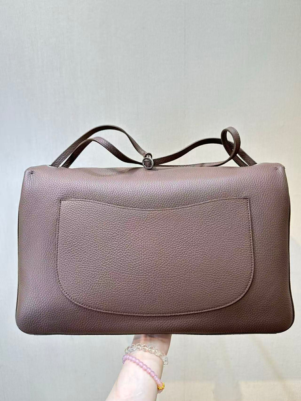 C.H.A.N.E.L Maxi Flap bag   Grained Calfskin & Gold & Silver-Tone Metal  Dark Khaki
