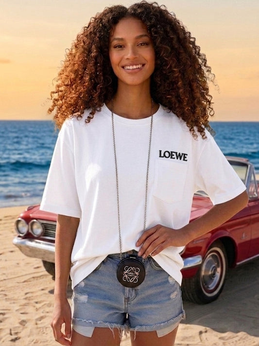 Oversized White T-Shirt with Detachable Mini Crossbody Bag – Hello Studio x L.O.E.W.E Edition