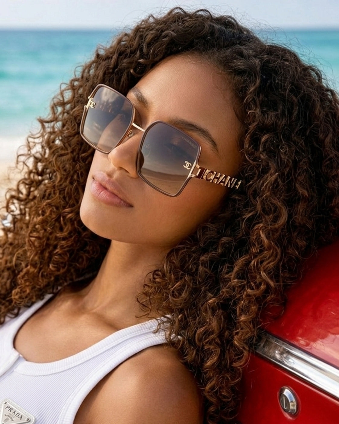 C H A N E L Square Sunglasses – Gold & Tortoise with Brown Gradient Lenses